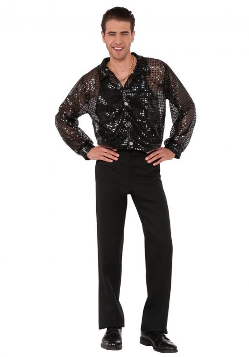 Charades Black Sequin Disco Shirt for Men reliable quality with ...